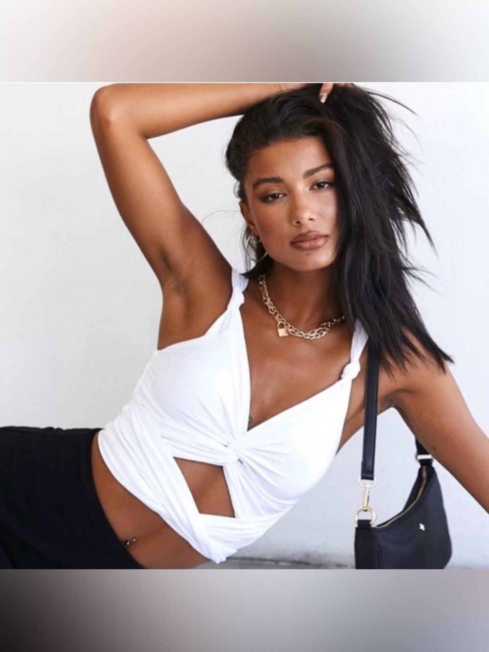 Lioness White Wrap Crop Top